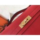 Hermes Red Epsom Kelly Cut Handmade Bag