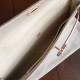 Hermes White Epsom Kelly Cut Handmade Bag