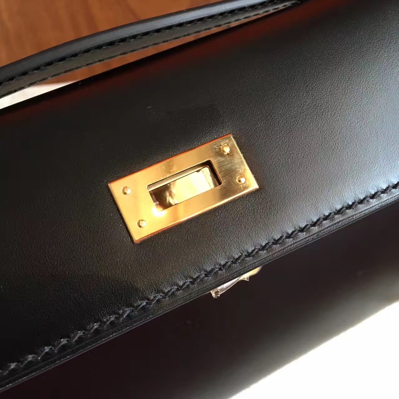 Hermes Black Box Kelly Cut Handmade Bag