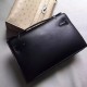 Hermes So Black Kelly Pochette Box Leather Bag