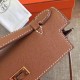 Hermes Brown Kelly Pochette Epsom Handmade Bag