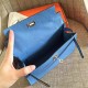 Hermes Blue Paradise Kelly Pochette Epsom Handmade Bag