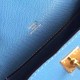 Hermes Blue Paradise Kelly Pochette Epsom Handmade Bag