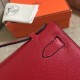 Hermes Dark Red Kelly Pochette Epsom Handmade Bag