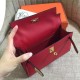 Hermes Dark Red Kelly Pochette Epsom Handmade Bag