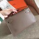 Hermes Taupe Kelly Pochette Epsom Handmade Bag