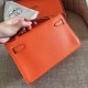 Hermes Orange Kelly Pochette Epsom Handmade Bag