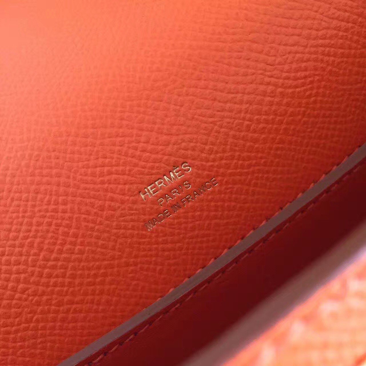 Hermes Orange Kelly Pochette Epsom Handmade Bag