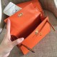 Hermes Orange Kelly Pochette Epsom Handmade Bag