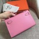 Hermes Pink Kelly Pochette Epsom Handmade Bag