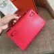 Hermes Red Kelly Pochette Epsom Handmade Bag