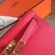 Hermes Red Kelly Pochette Epsom Handmade Bag