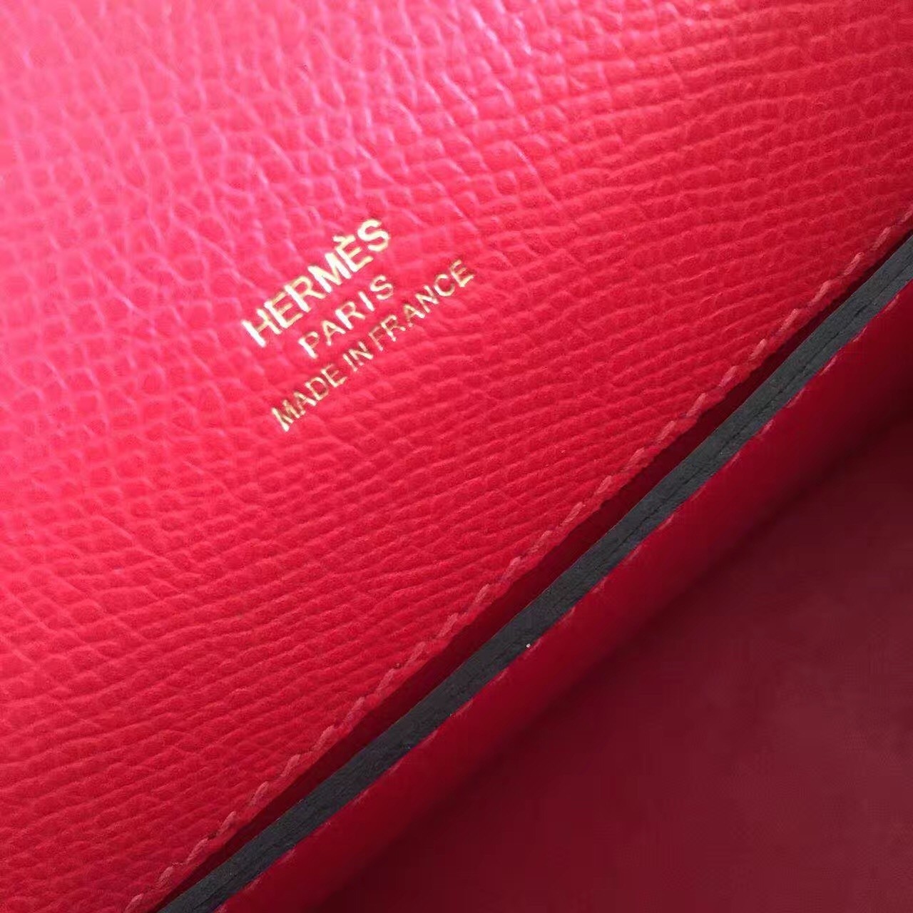 Hermes Red Kelly Pochette Epsom Handmade Bag