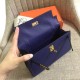 Hermes Sapphire Kelly Pochette Epsom Handmade Bag