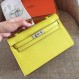 Hermes Yellow Kelly Pochette Epsom Handmade Bag