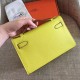 Hermes Yellow Kelly Pochette Epsom Handmade Bag