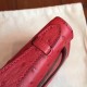 Hermes Red Kelly Pochette Ostrich Handmade Bag