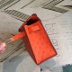 Hermes Orange Kelly Pochette Ostrich Handmade Bag