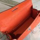 Hermes Orange Kelly Pochette Ostrich Handmade Bag