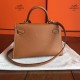 Hermes Gold Epsom Kelly Mini II Handmade Bag