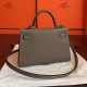 Hermes Taupe Epsom Kelly Mini II Handmade Bag