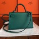 Hermes Malachite Epsom Kelly Mini II Handmade Bag