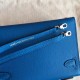 Hermes Blue Izmir Epsom Kelly Mini II Handmade Bag