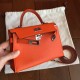 Hermes Orange Epsom Kelly Mini II Handmade Bag