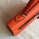 Hermes Orange Epsom Kelly Mini II Handmade Bag