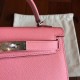 Hermes Rose Confetti Epsom Kelly Mini II Handmade Bag