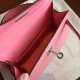 Hermes Rose Confetti Epsom Kelly Mini II Handmade Bag