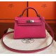 Hermes Rose Tyrien Epsom Kelly Mini II Handmade Bag