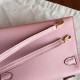 Hermes Rose Dragee Swift Kelly Mini II Handmade Bag