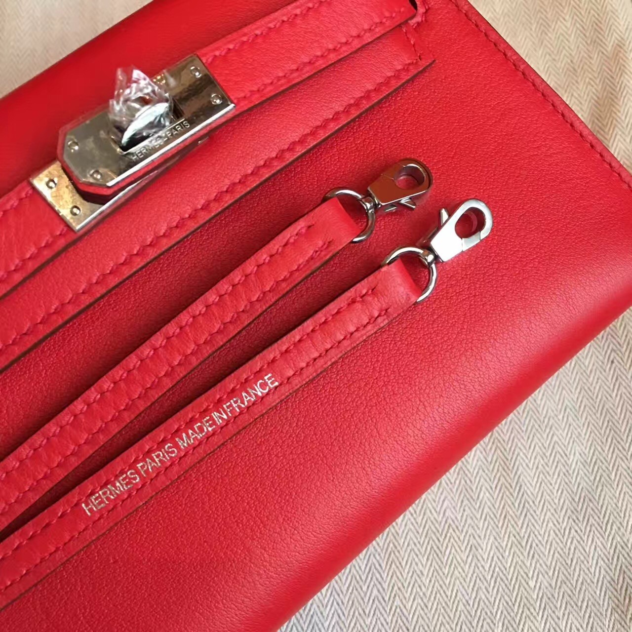 Hermes Red Swift Kelly Mini II Handmade Bag