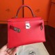 Hermes Red Swift Kelly Mini II Handmade Bag