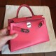 Hermes Rose Lipstick Chevre Kelly Mini II Handmade Bag