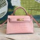 Hermes Nude Alligator Kelly Mini II Handmade Bag