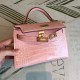 Hermes Nude Alligator Kelly Mini II Handmade Bag