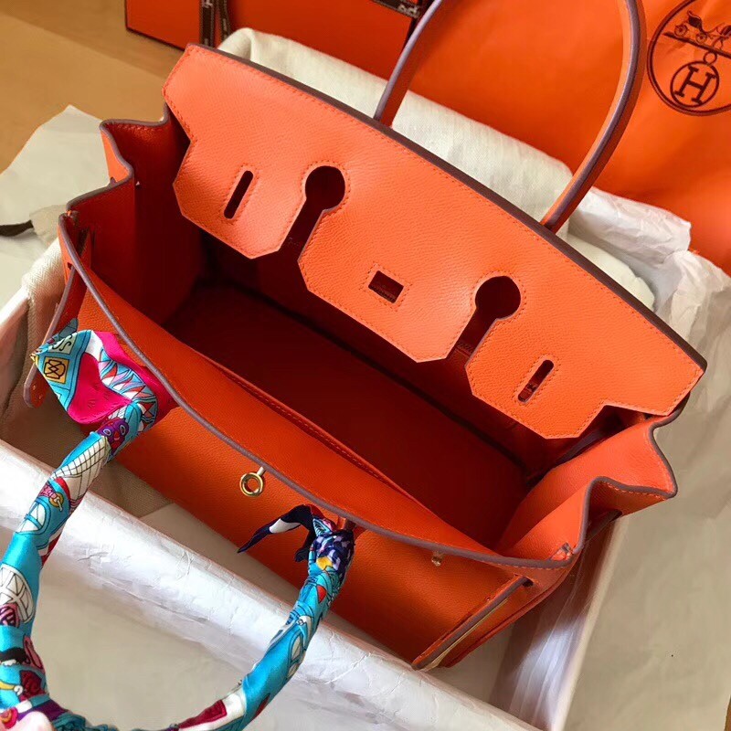 Hermes Orange Birkin 30cm Epsom Handmade Bag