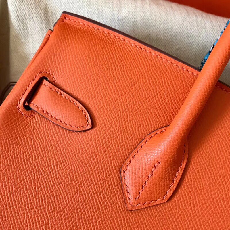 Hermes Orange Birkin 30cm Epsom Handmade Bag