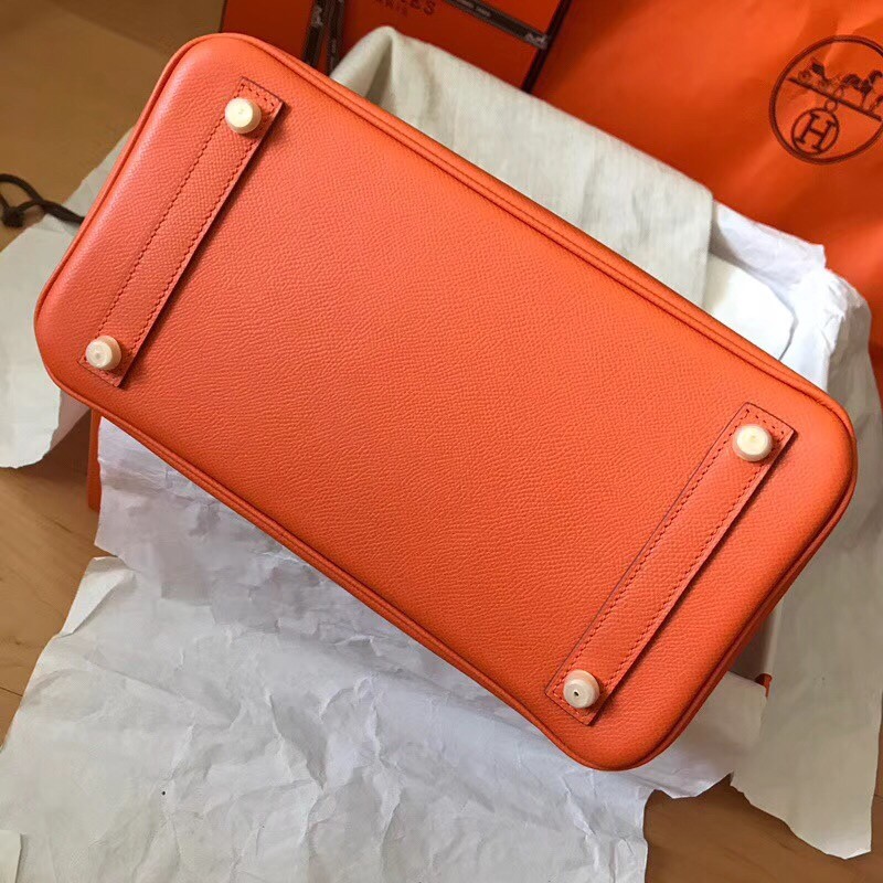 Hermes Orange Birkin 30cm Epsom Handmade Bag