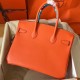 Hermes Orange Birkin 30cm Epsom Handmade Bag