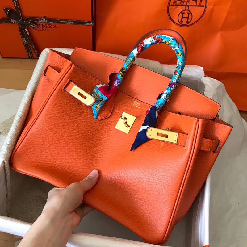 Hermes Orange Birkin 30cm Epsom Handmade Bag