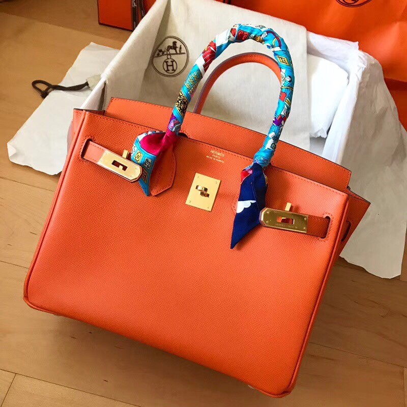 Hermes Orange Birkin 30cm Epsom Handmade Bag