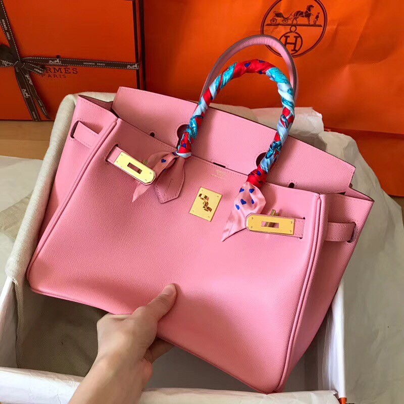 Hermes Pink Birkin 30cm Epsom Handmade Bag