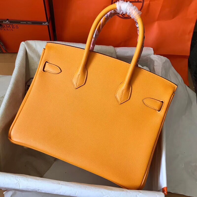 Hermes Yellow Birkin 30cm Epsom Handmade Bag