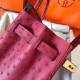 Hermes Ruby Birkin 30cm Ostrich Handmade Bag