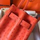 Hermes Orange Birkin 30cm Ostrich Handmade Bag