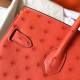 Hermes Orange Birkin 30cm Ostrich Handmade Bag