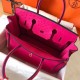 Hermes Rose Red Birkin 30cm Ostrich Handmade Bag